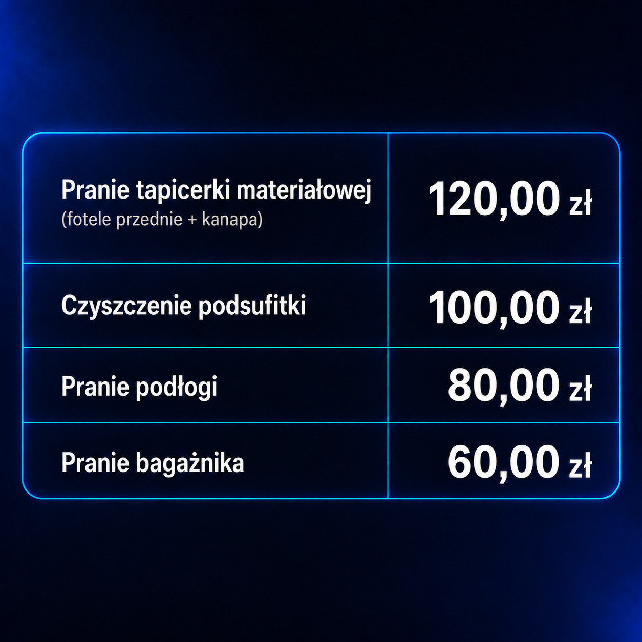 Cennik prania tapicerki samochodowej w Pucku – MM Detail
