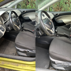 Czyszczenie przodu wnętrza Seat Ibiza – przed i po | MM Detail Puck